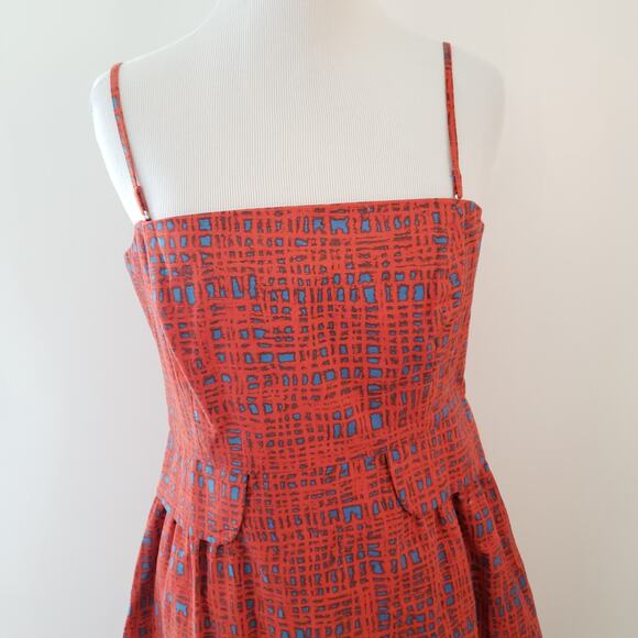 Tabitha Convertible Fit & Flare Dress Red Blue Summer Square Neck Women 10 - Picture 4 of 12